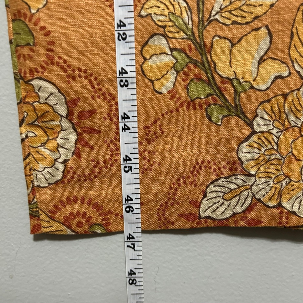 Petite Sophisticate 100% Linen Dress 8 Orange Yellow Sleeveless Floral Midi - Picture 9 of 10